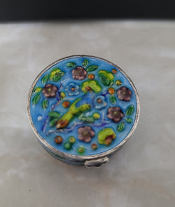 Antique Chinese Silver & Enamel Pill Box | Antique & Vintage | Moonee Ponds Antiques | Australia Wide Delivery