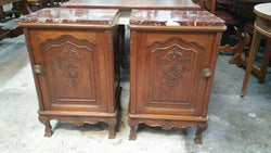 French Walnut Marble Top Bedside Cabinets | Antique & Vintage | Moonee Ponds Antiques | Australia Wide Delivery