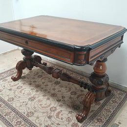 19th Century French Burr Walnut Salon Table