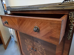 Louis 16th Style Marquetry Inlaid Marble Top Side Cabinet | Antique & Vintage | Moonee Ponds Antiques | Australia Wide Delivery