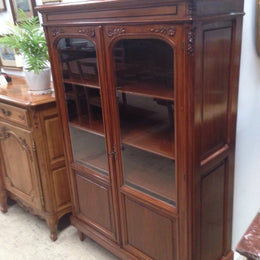 French Walnut Two Door Bookcase