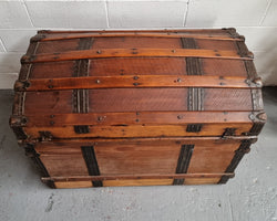 Late Victorian Saratoga Dome Top Travelling Trunk | Antique & Vintage | Moonee Ponds Antiques | Australia Wide Delivery