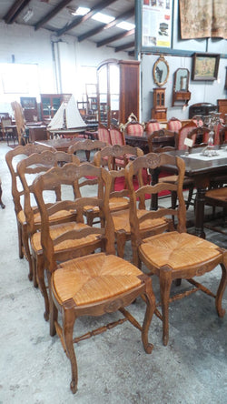 Set of Six Fabulous French Oak Dining Chairs | Antique & Vintage | Moonee Ponds Antiques | Australia Wide Delivery