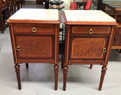 French Mahogany Inlaid Bedside Cabinets | Antique & Vintage | Moonee Ponds Antiques | Australia Wide Delivery