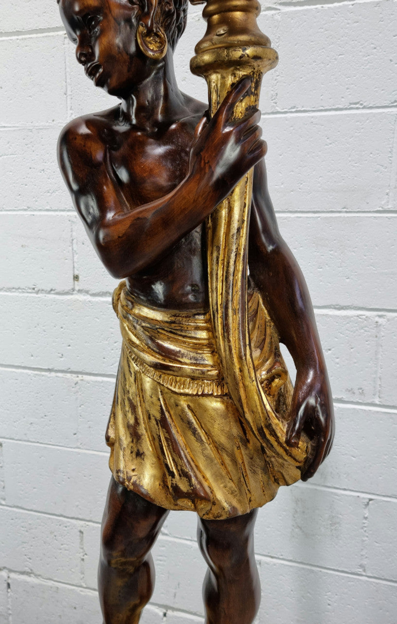 19th Century Wooden Italian Blackamoor Floor Lamp | Antique & Vintage | Moonee Ponds Antiques | Australia Wide Delivery