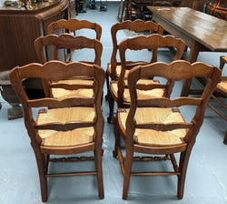 Antique Set of Six French Cherrywood Rush Seat Dining Chair | Antique & Vintage | Moonee Ponds Antiques | Australia Wide Delivery