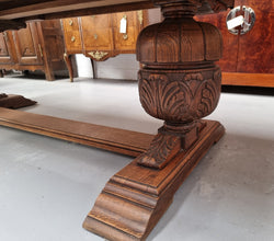 French Oak Renaissance Style Extension Table With Stretcher Base | Antique & Vintage | Moonee Ponds Antiques | Australia Wide Delivery