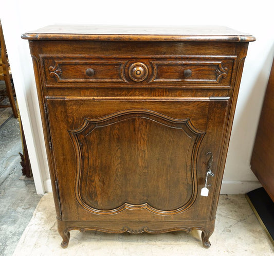 French Provincial Single Door Oak Buffet-1