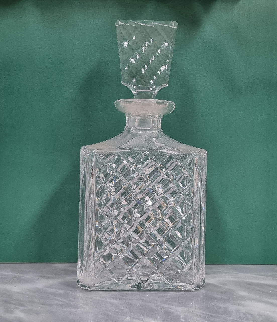 Vintage Heavy Cut Crystal Decanter & Stopper