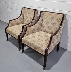 "A" Pair of Regency Style Wing Back Armchairs | Antique & Vintage | Moonee Ponds Antiques | Australia Wide Delivery