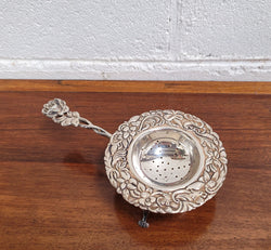 Vintage Dutch Silver (90) Tea Strainer and Stand | Antique & Vintage | Moonee Ponds Antiques | Australia Wide Delivery