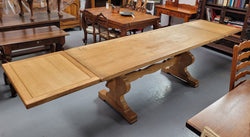 Stunning French Oak Farmhouse Table With Two Extension Leaves | Antique & Vintage | Moonee Ponds Antiques | Australia Wide Delivery