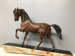 French Art Deco Horse Statue On Marble Base | Antique & Vintage | Moonee Ponds Antiques | Australia Wide Delivery