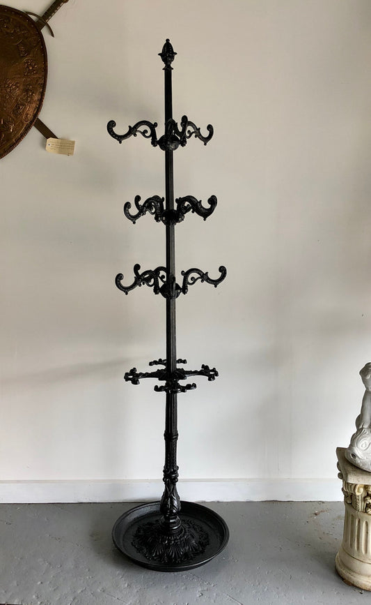 Antique Black French Cast Iron Coat Stand