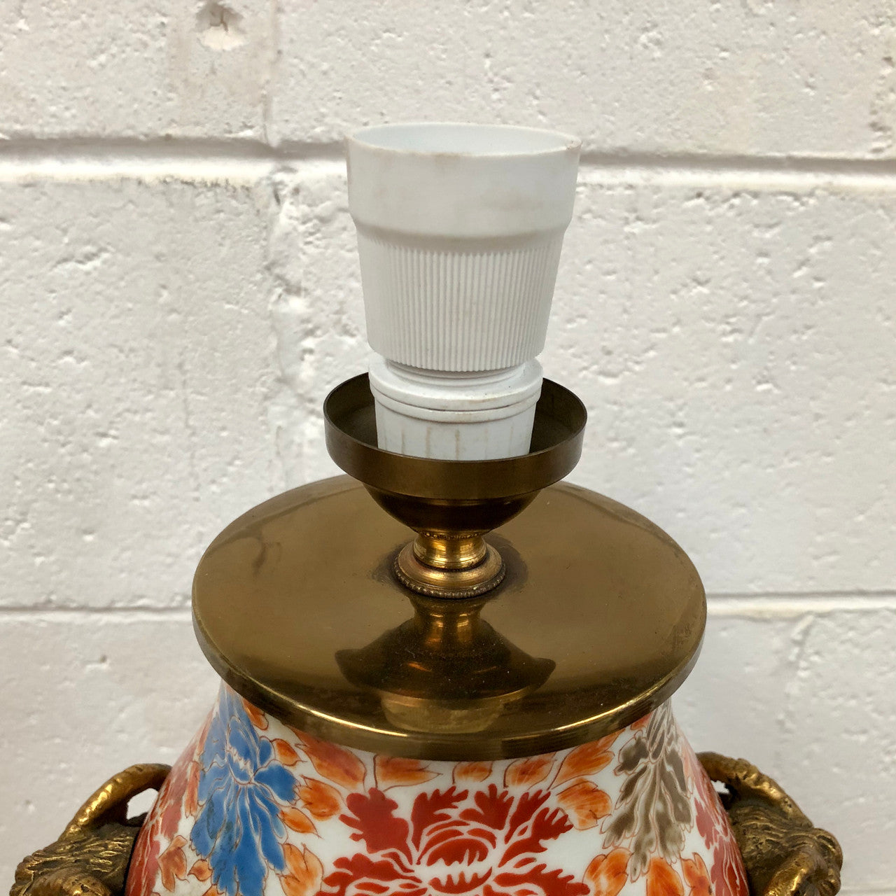 Stunning Japanese Imari style base with detailed french ormolu mounts. It is in good original working condition.