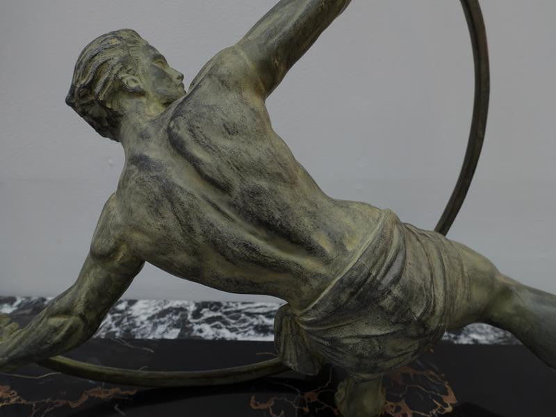 Art Deco Sculpture Of "The Bender" Signed By Jean De Roncourt With His Initials | Antique & Vintage | Moonee Ponds Antiques | Australia Wide Delivery