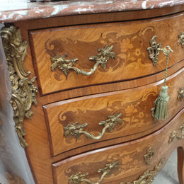 French Louis XV Style Commode With Marble Top