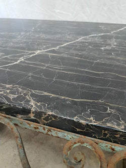 French Portoro Marble Top Wrought Iron Coffee Table | Antique & Vintage | Moonee Ponds Antiques | Australia Wide Delivery
