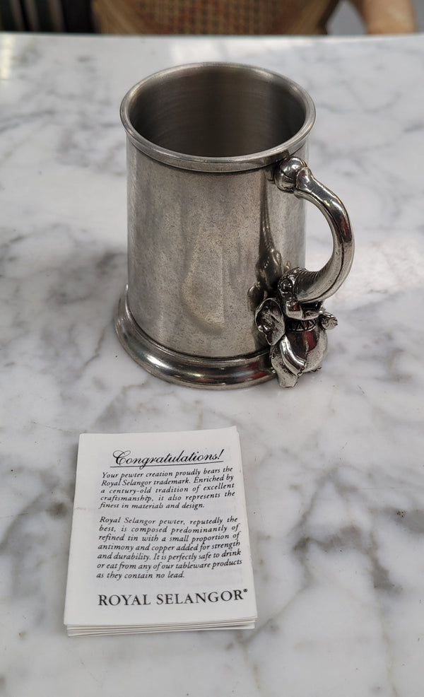 Royal Selangor pewter christening mug featuring an Elephant - Boxed. It has been sourced from locally and is in good original condition, please view photos as they help form part of the description.