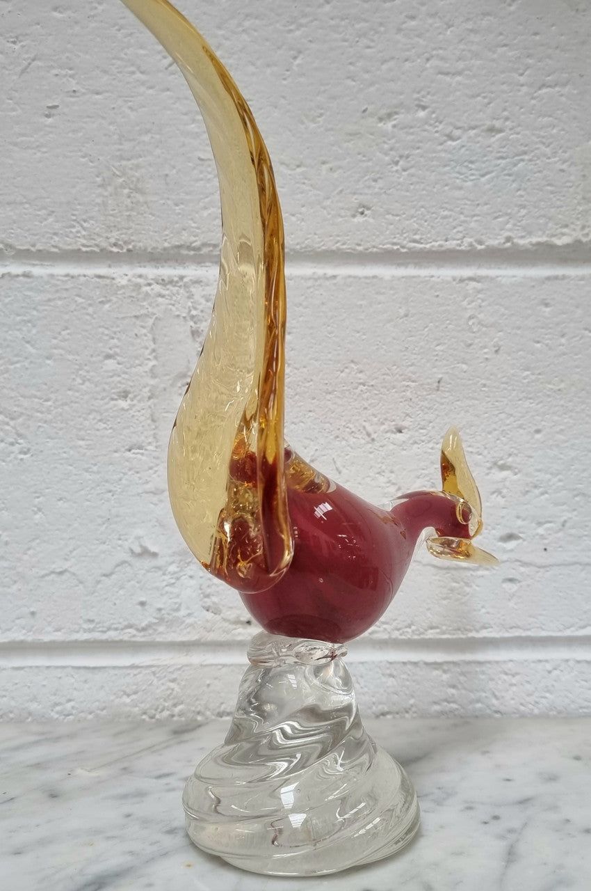 Beautiful Murano Glass Pheasant With Sticker
