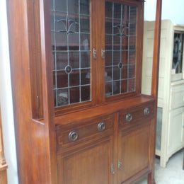 Arts and Crafts Lead Light Bookcase