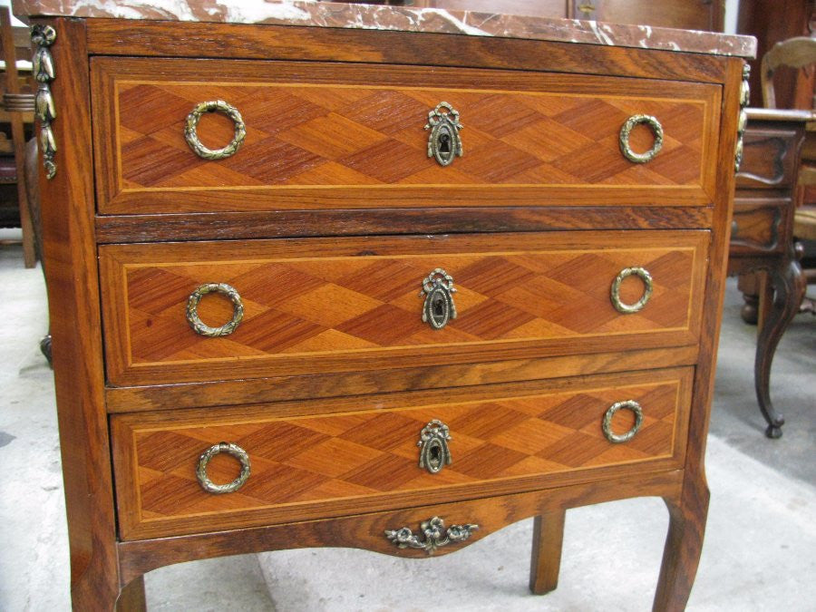 French Parquetry Inlay Commode | Antique & Vintage | Moonee Ponds Antiques | Australia Wide Delivery