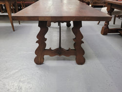 Spanish Style French Oak Farmhouse Table with Ironwork Underneath | Antique & Vintage | Moonee Ponds Antiques | Australia Wide Delivery
