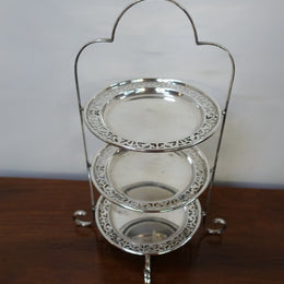 Three Tier Silver Plated Cake Stand
