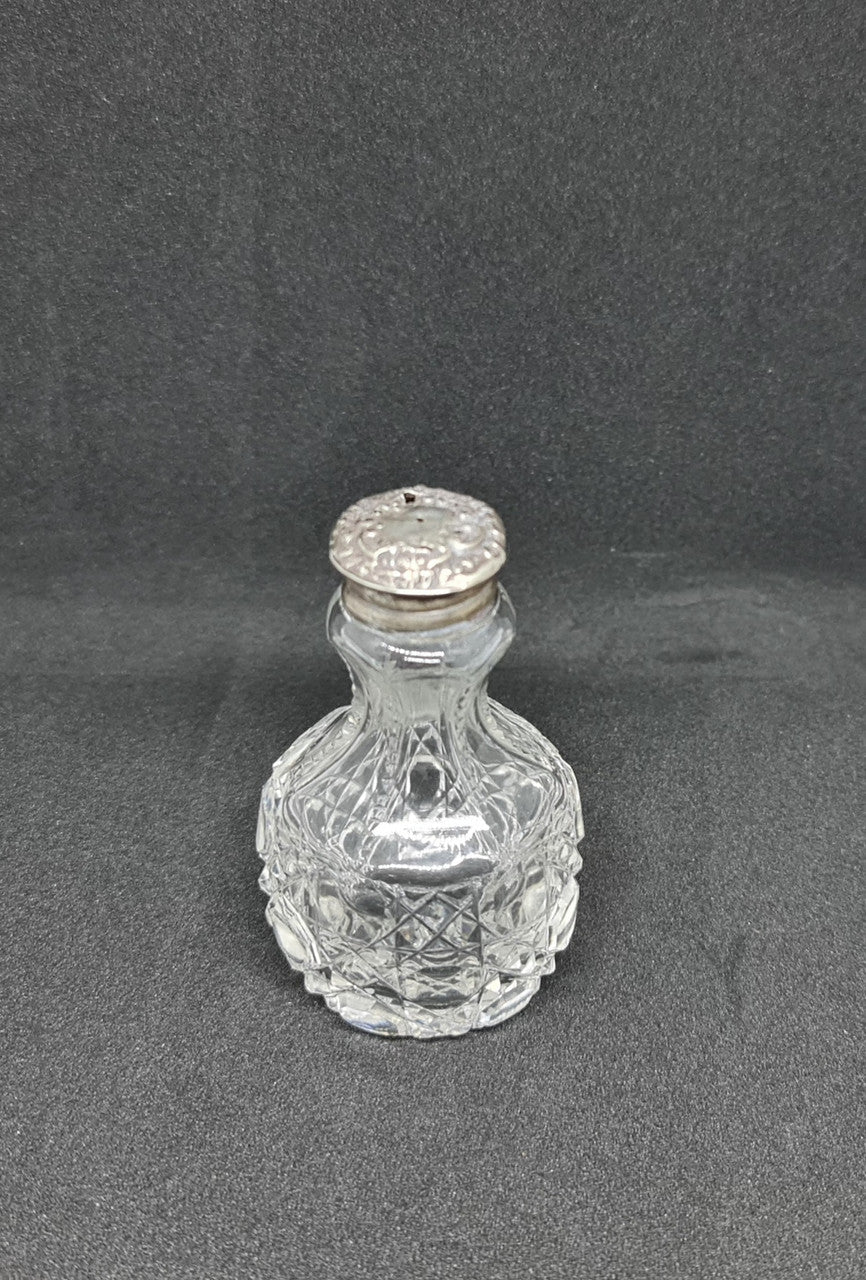 Edwardian Silver Top Glass Vanity-Powder Jar | Antique & Vintage | Moonee Ponds Antiques | Australia Wide Delivery