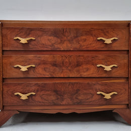 Stylish French Art Deco chest of three drawers. Sourced from France and in good original detailed condition. Circa 1920's.