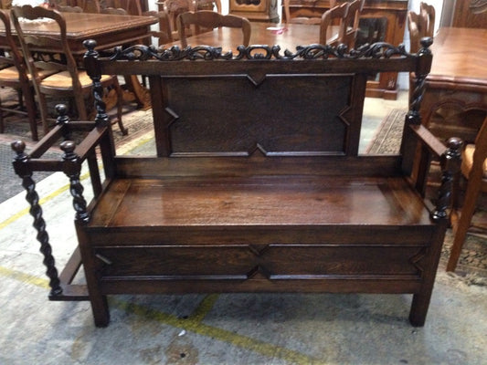 Jacobean Oak Hall Seat