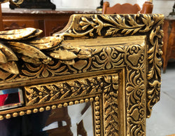 19th Century French Cushion Mirror With Acid Etched Pattern | Antique & Vintage | Moonee Ponds Antiques | Australia Wide Delivery