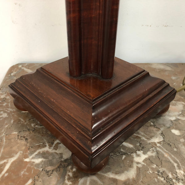 Very nice Australian cedar carved lamp base. It is in good working condition.