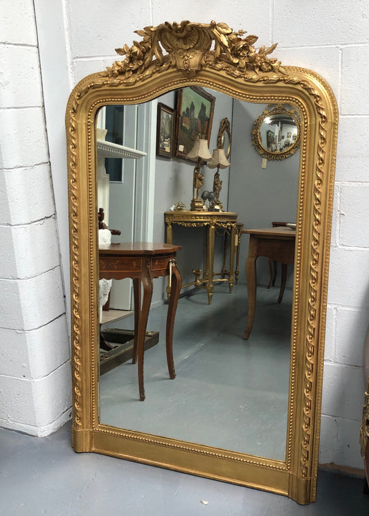 Beautiful Antique French 19th Century Bellepoque mantle mirror in good original condition.
