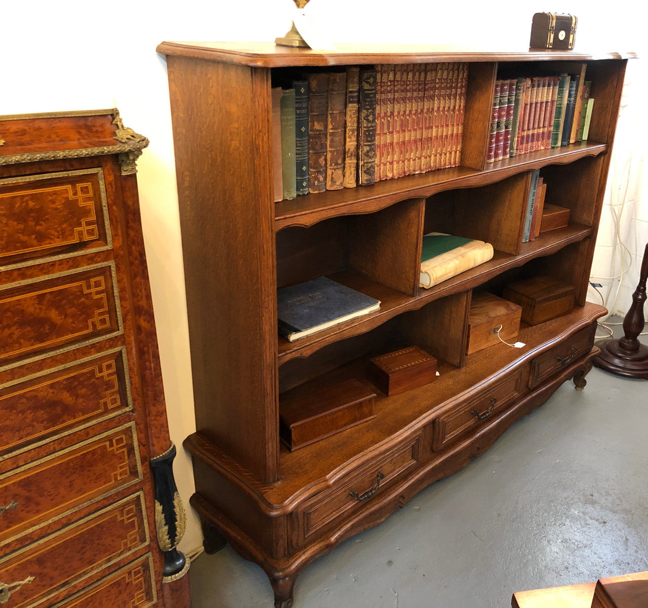 Beautiful French Oak Bookcase With Drawers | Antique & Vintage | Moonee Ponds Antiques | Australia Wide Delivery