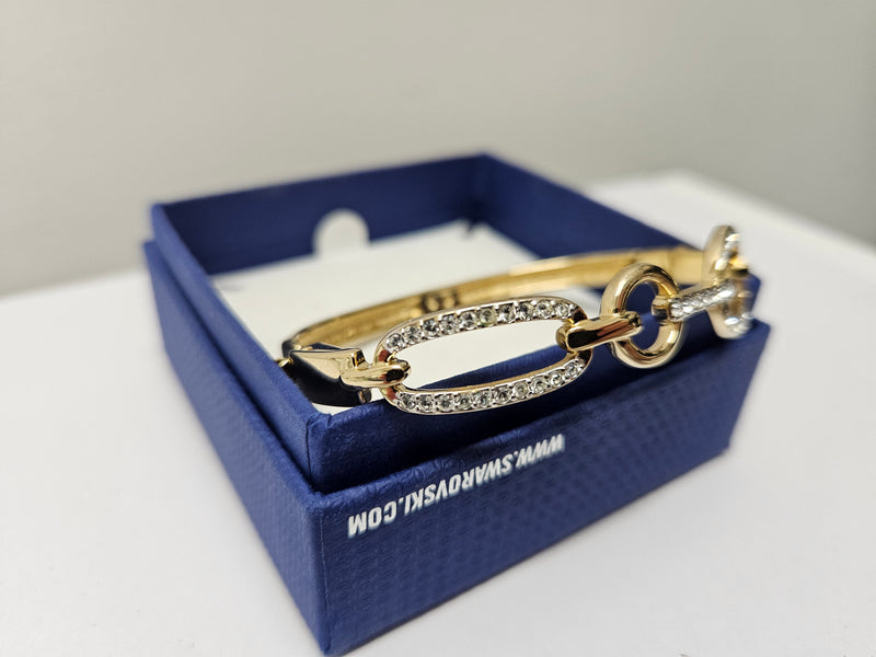 Swarovski Gold Tone Bangle with Crystals – Moonee Ponds Antiques