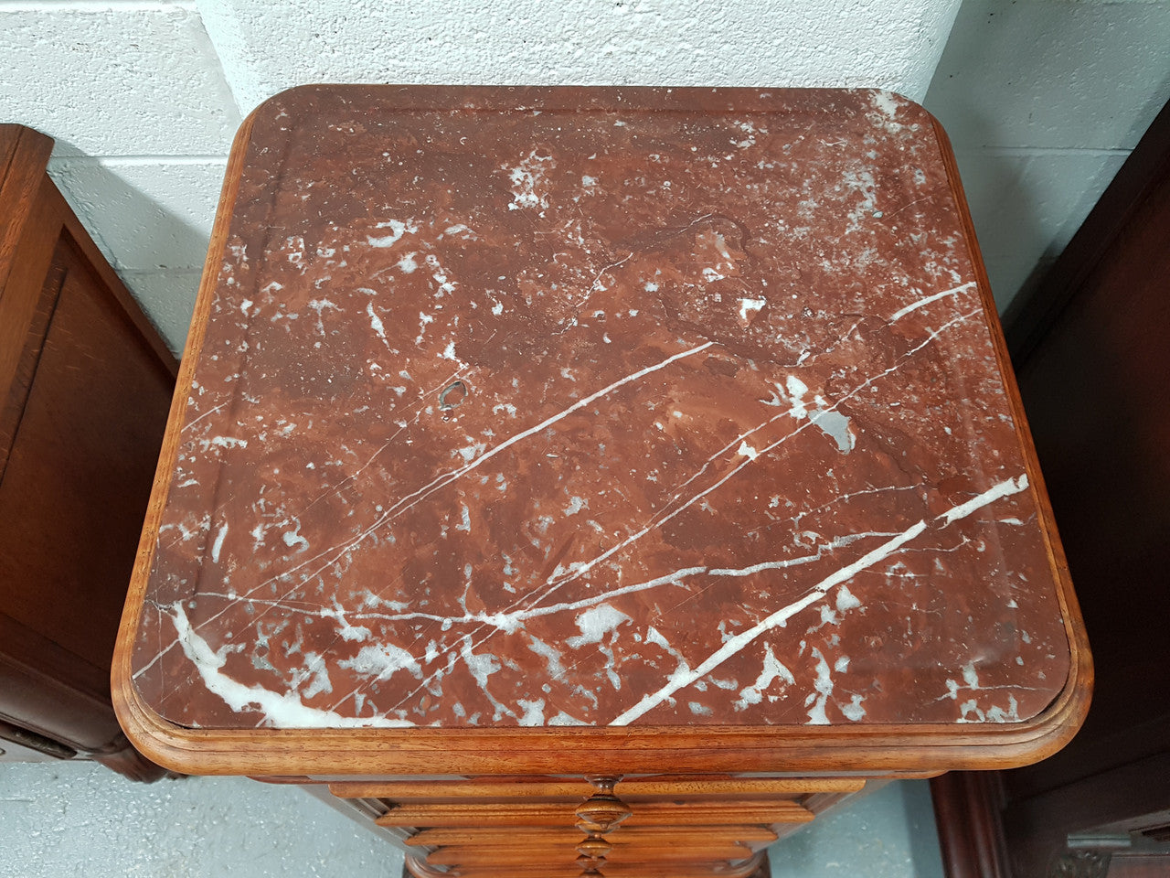 19th Century Louis XV Style French Walnut Drawers With Inset Marble Top | Antique & Vintage | Moonee Ponds Antiques | Australia Wide Delivery
