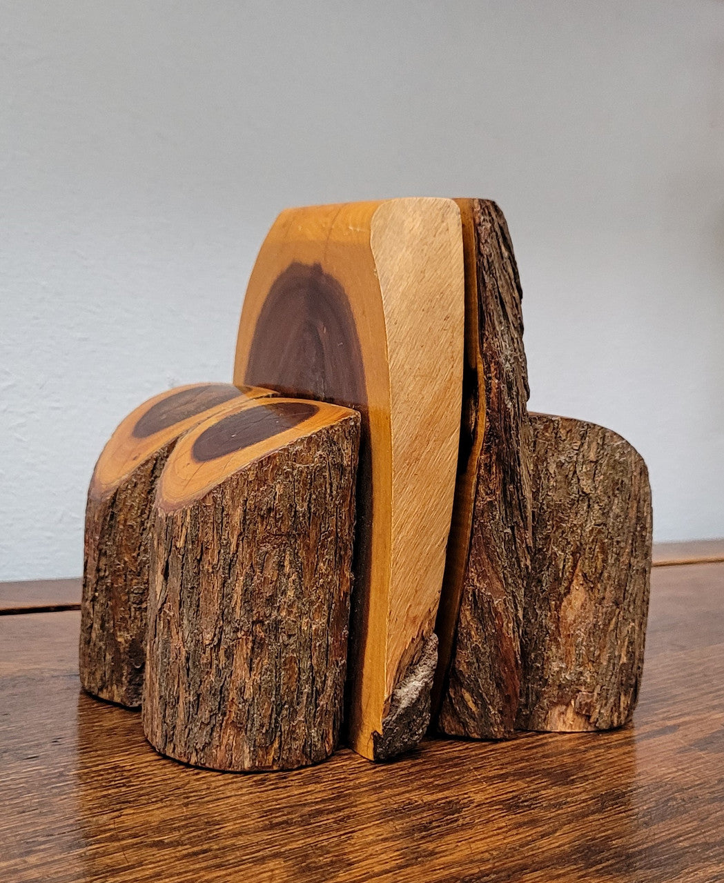 Pair Vintage Mulga Wood Book Ends