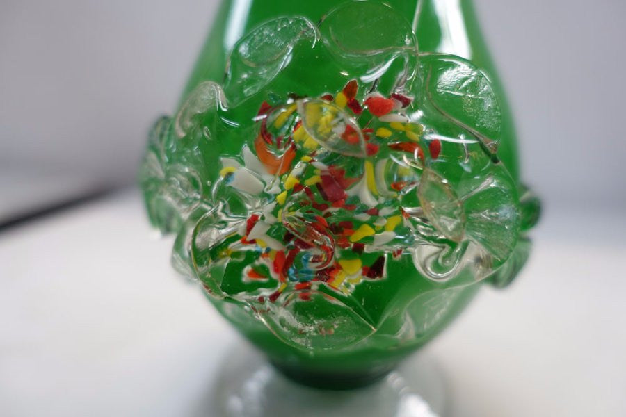 Green English End Of Day Glass Vase | Antique & Vintage | Moonee Ponds Antiques | Australia Wide Delivery
