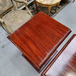 Unique pair of Victorian mahogany bedsides with one fixed shelf. Sourced locally and in good original detailed condition.