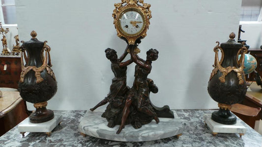 French Three Piece Clock Set