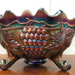 Large Cobalt Carnival Glass Bowl