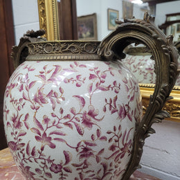 Large Attractive Ceramic Ornamental Lidded Jar with Stunning Ormolu Features