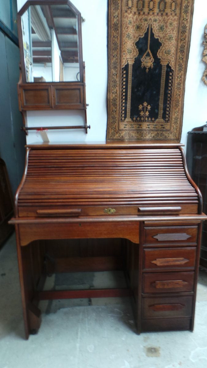 Period Blackwood Roll Top Desk – Moonee Ponds Antiques