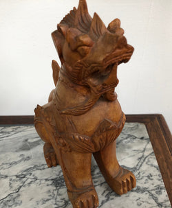Chinese Carved Teak Foo Dog | Antique & Vintage | Moonee Ponds Antiques | Australia Wide Delivery