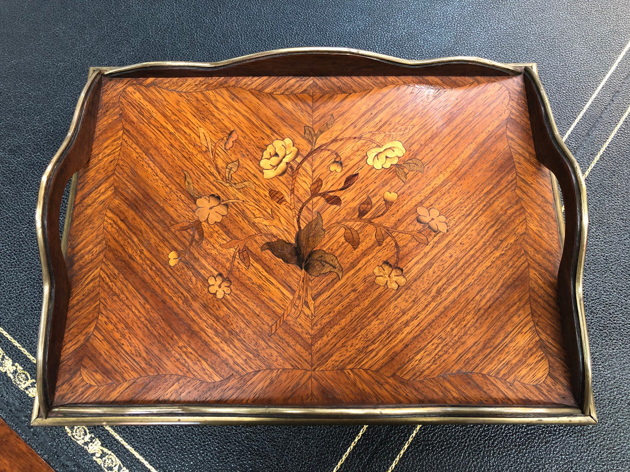 Impressive French Marquetry Inlay Tray | Antique & Vintage | Moonee Ponds Antiques | Australia Wide Delivery