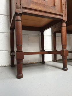 French Pair Of Oak White Marble Top Bedside Cabinets | Antique & Vintage | Moonee Ponds Antiques | Australia Wide Delivery