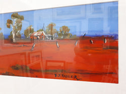 Terrence John Hadler "Wedgetail Over Euston Station" Framed Under Glass | Antique & Vintage | Moonee Ponds Antiques | Australia Wide Delivery