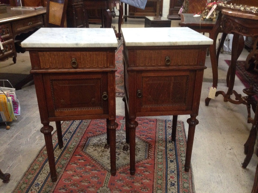 Pair of French Oak Bedside Cabinets-1 | Antique & Vintage | Moonee Ponds Antiques | Australia Wide Delivery