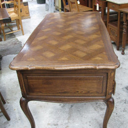 French Oak Parquetry Top Desk